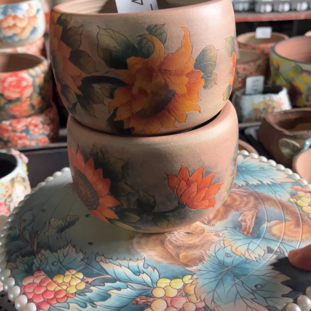 红陶?****、424花盆2个