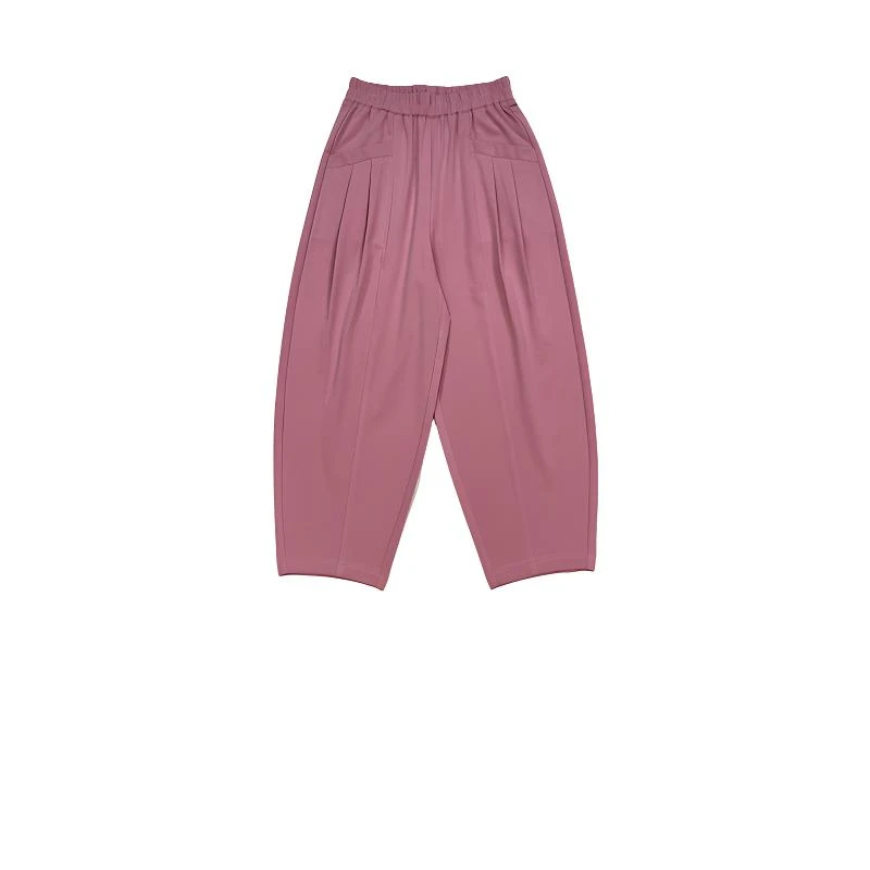 【迁迁定制】雅纱棉气球裤‘‘轻薄凉感休闲纸皮八分哈伦弯刀裤7136