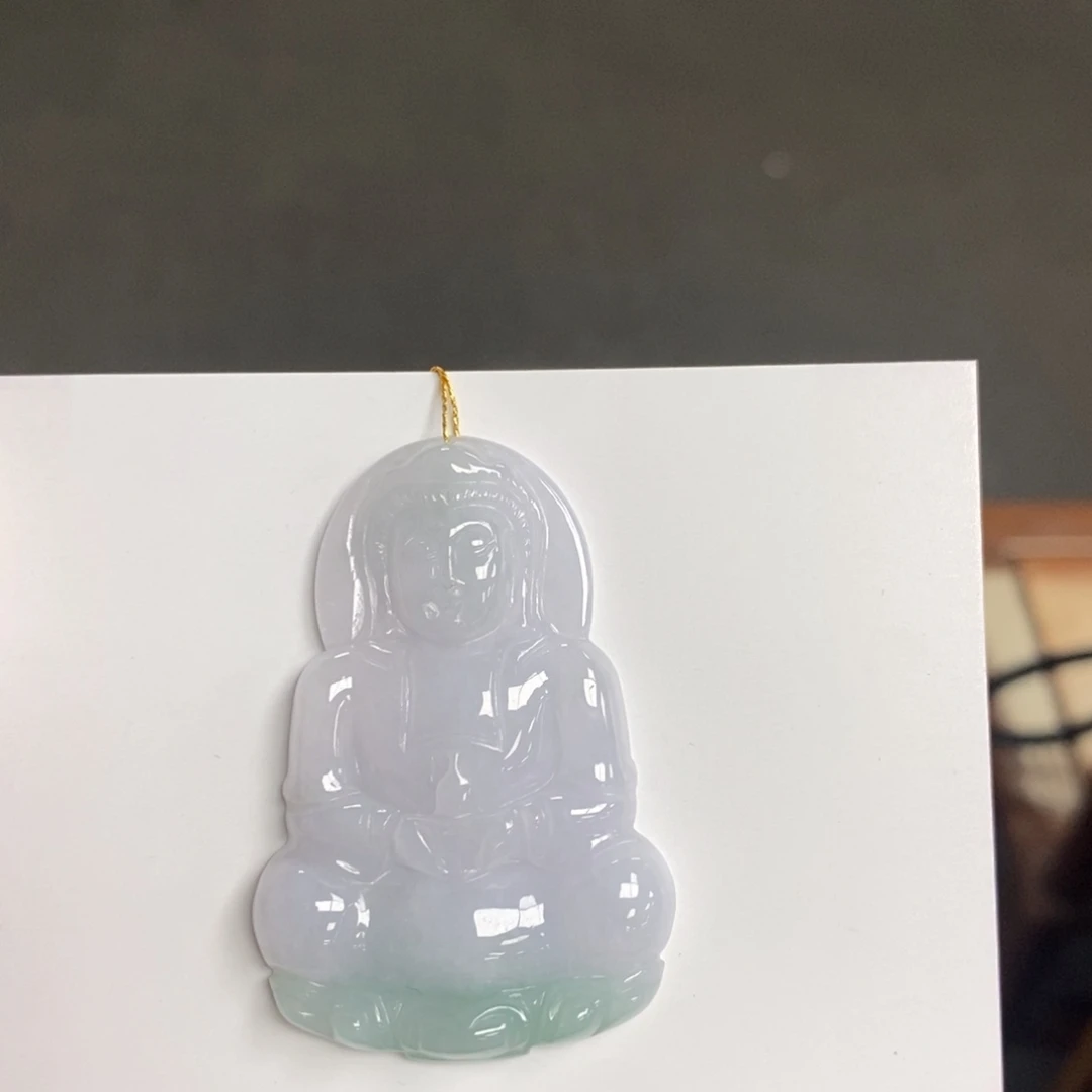 翡翠未镶嵌颈饰观音