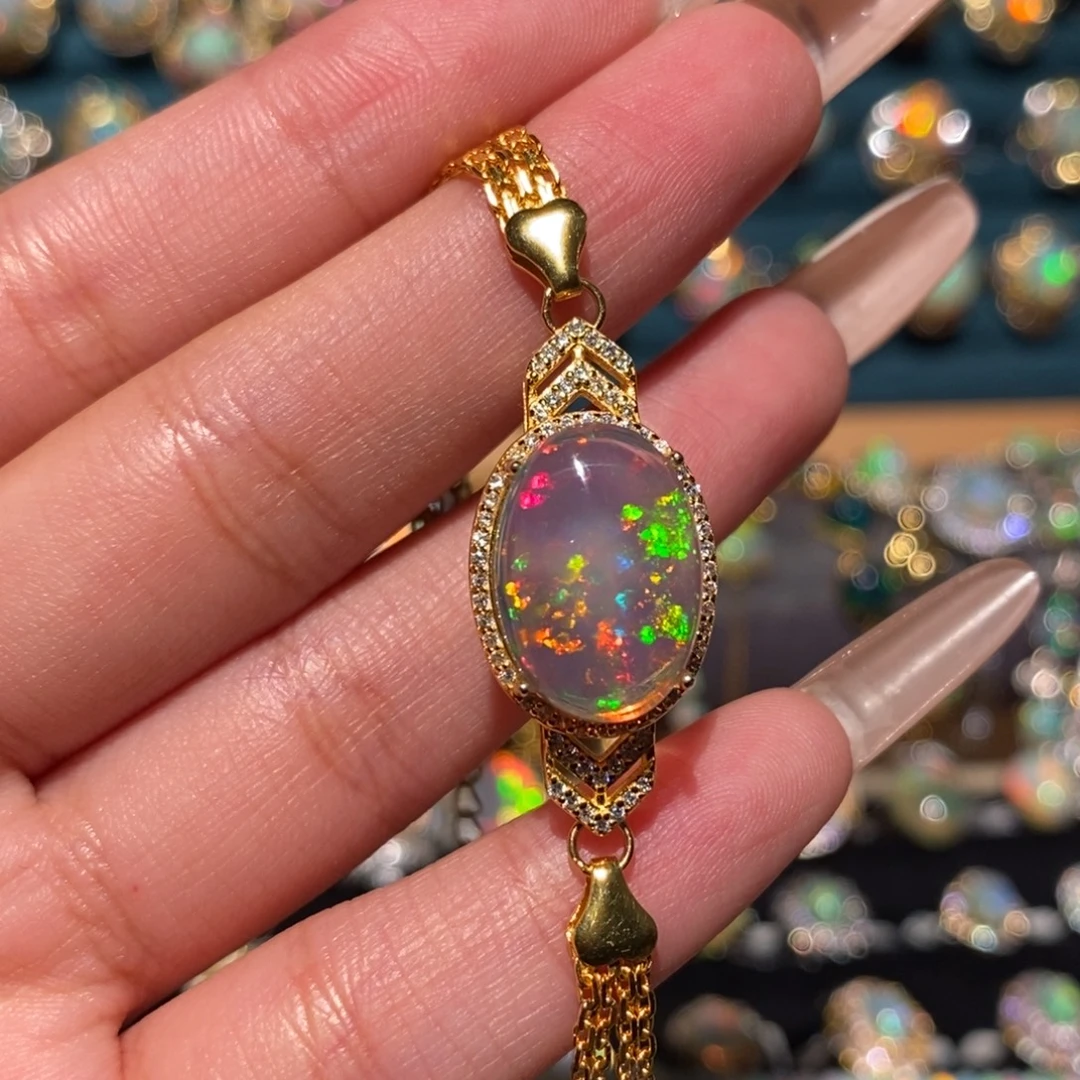 欧泊银S925镶嵌手链