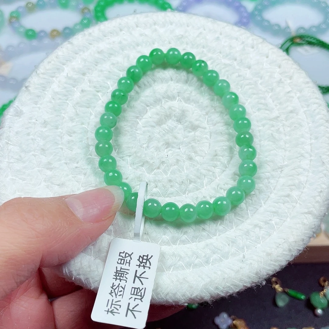 翡翠未镶嵌手链天然缅甸翡翠A货卡6