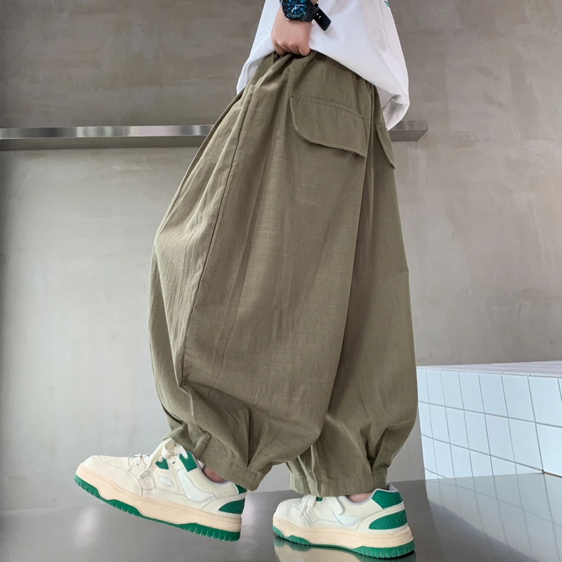 儿童装男童夏装薄款裤子2025新款夏季中大童防蚊速干裤夏款冰丝裤