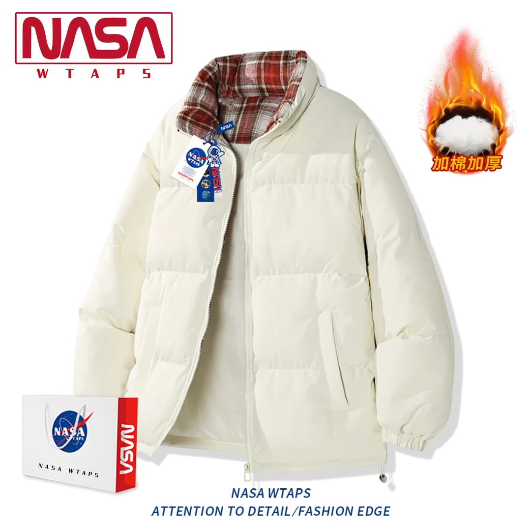 NASA WTAPS立领面包棉服男秋冬季加绒加厚保暖休闲棉袄青少年外套