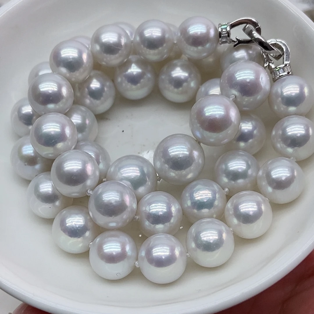 项链银S925镶嵌淡水珍珠