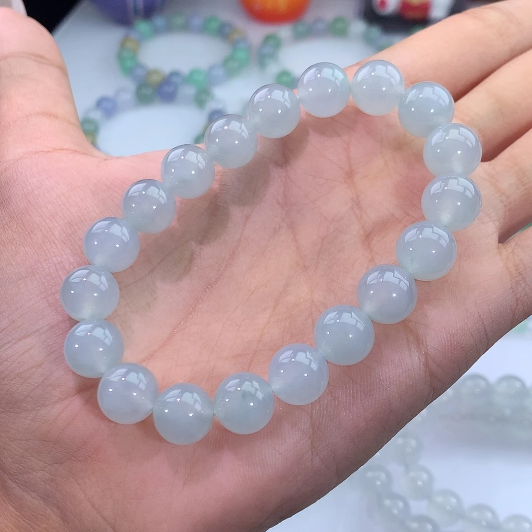 翡翠未镶嵌手链33号 冰晴水飘花手串