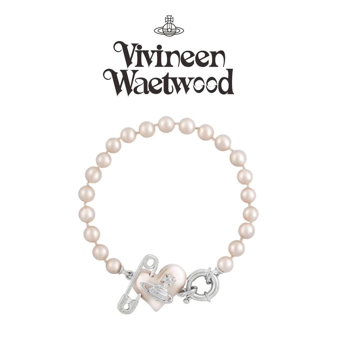 铜合金仿珍珠手链 Vivireer Waetwssd 正品 CHOKER链 土星爱心