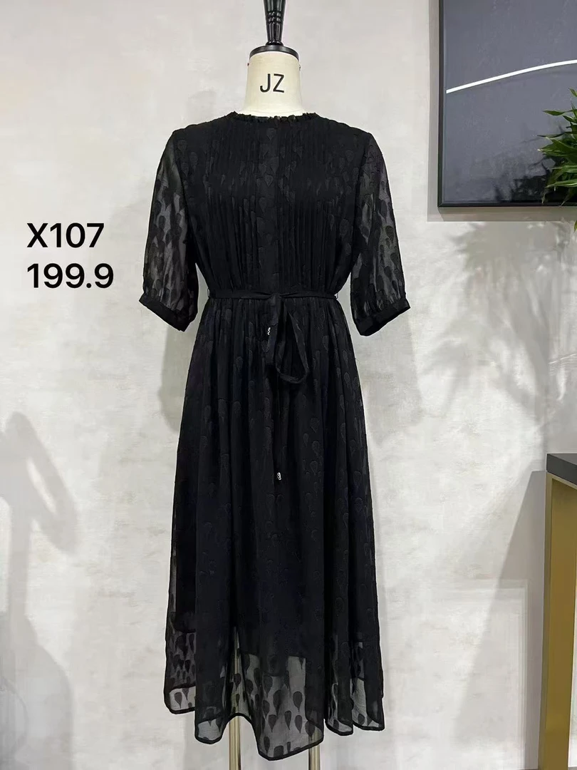 X107【黑色水滴】XW气质高雅连衣裙显瘦时尚女士简约百搭K5