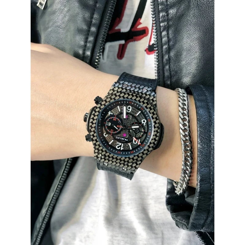 理查德男士碳纤维设计全自动机械手表黑科技多功能概念氚气男款表