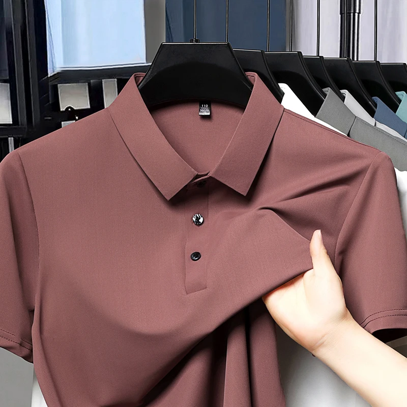 老爷车【锦氨冰丝】夏季商务休闲Polo衫冰感纯色净版潮流百搭