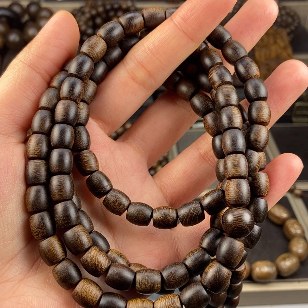 沉香手串用****1越南芽庄白棋楠玉化留疤