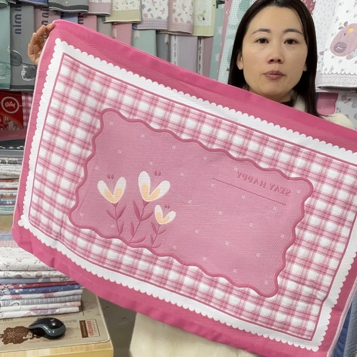 棉处理粉色三朵花