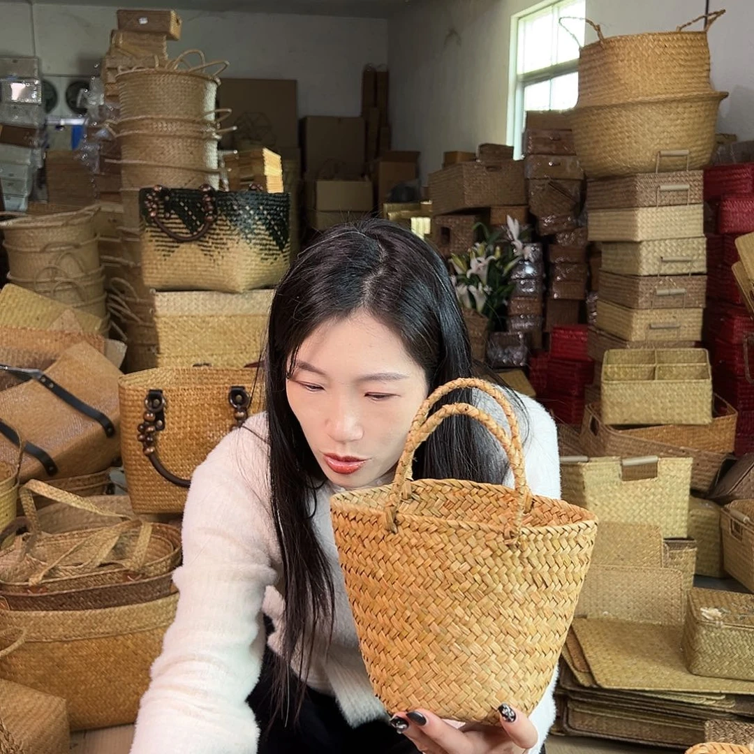 草编草编包/草编收纳盒带瑕疵