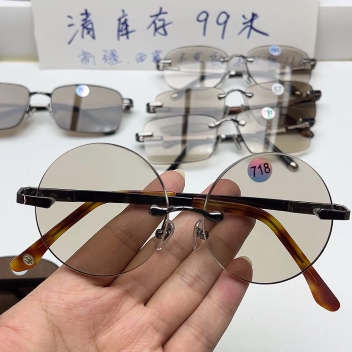 无框款冰糖色复古圆，718