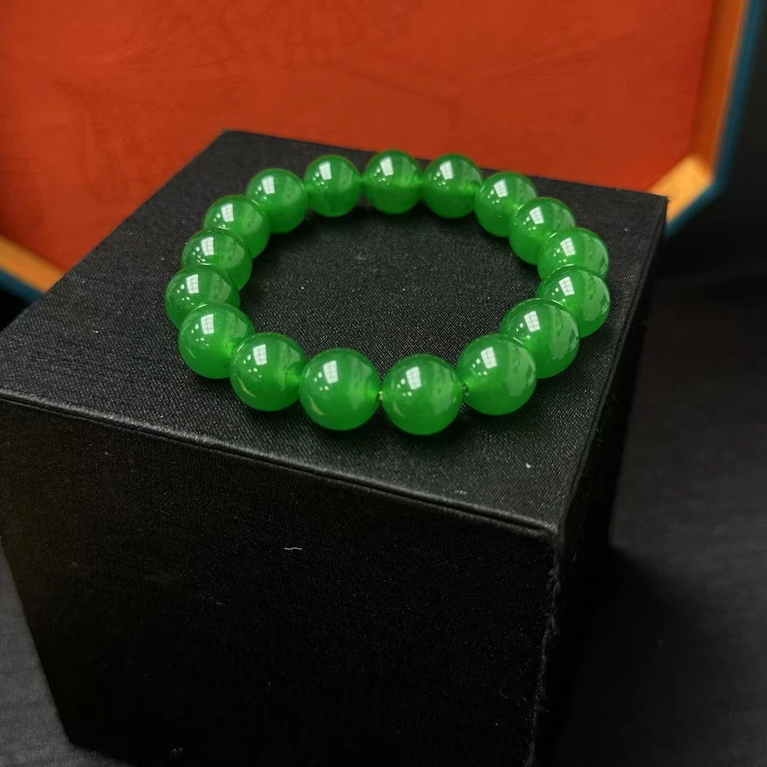 FS2515天然A货缅料满绿高奢经典手串12MM
