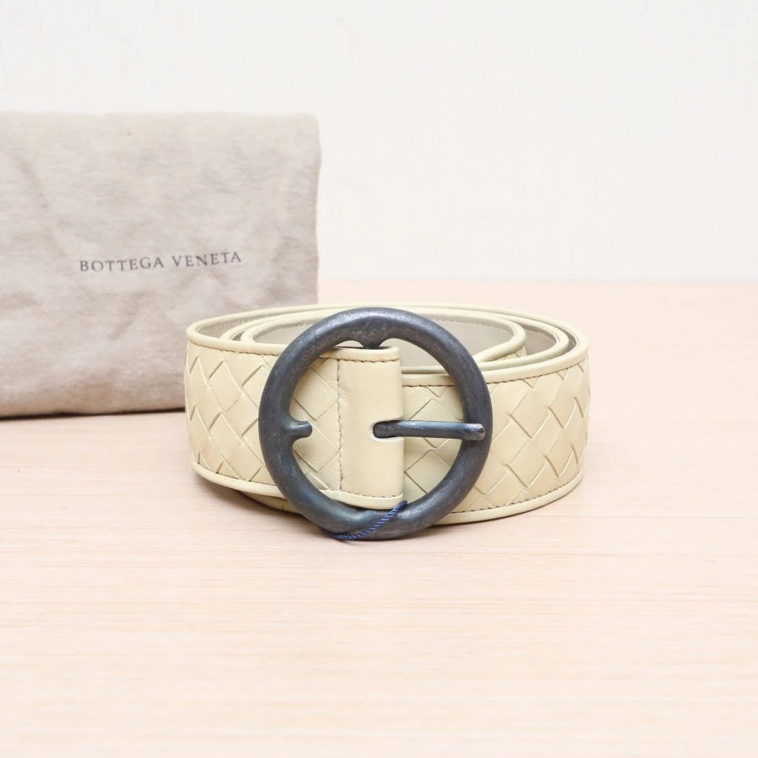 95新 BOTTEGA VENETA/葆蝶家 【活动双双】黄色 宽版 皮带 85CM