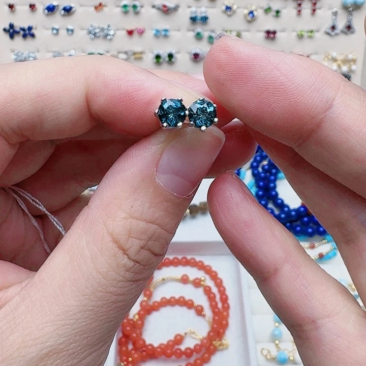 托帕石耳饰未镶嵌耳钉2