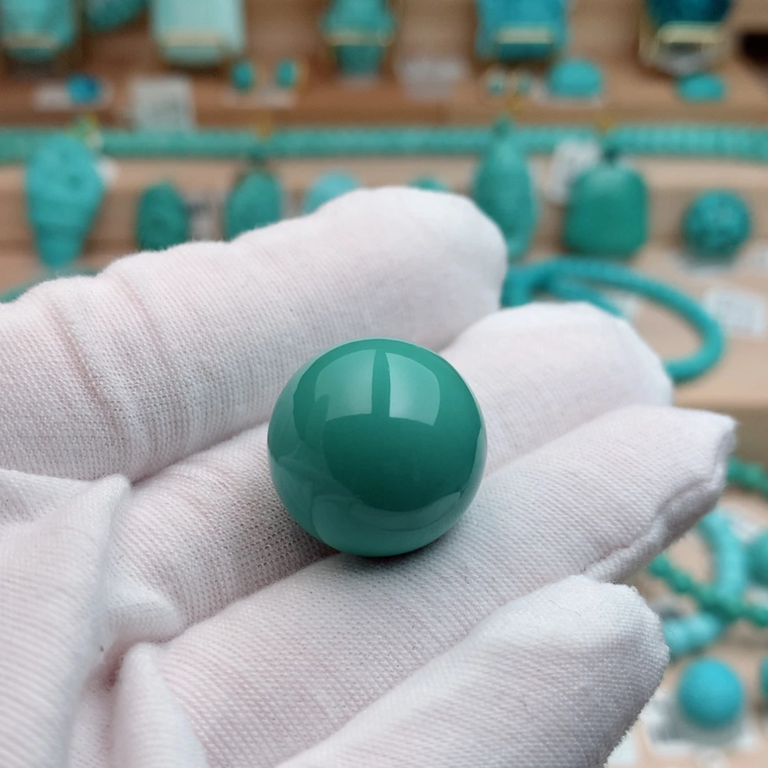 未镶嵌绿松石珠宝奇石19.6mm