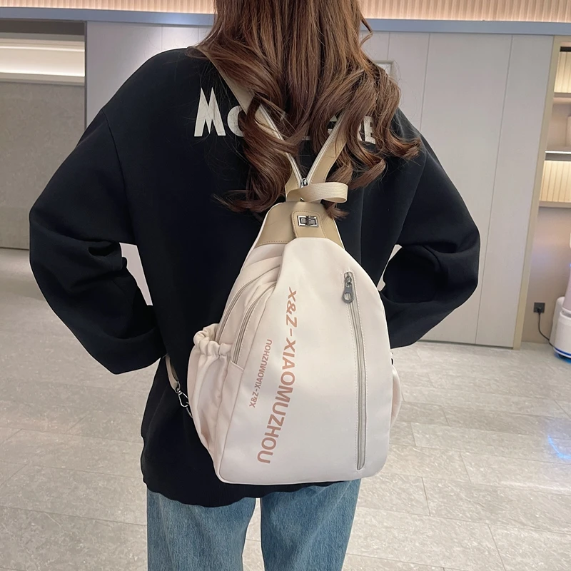 2025新款女士双肩包小众时尚潮流女包包运动简约风大容量 斜挎包
