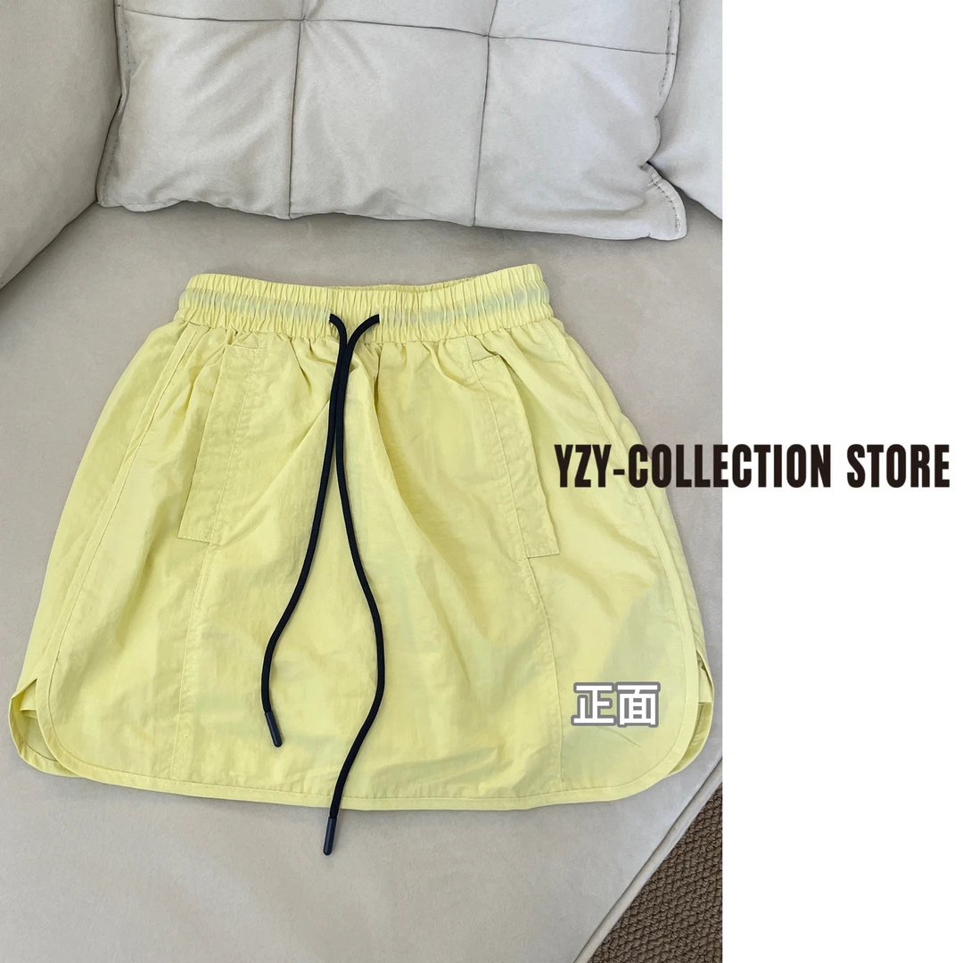 （一只羊）韩版包臀裙短裙松紧带薄款高腰半身裙潮流纯色夏季