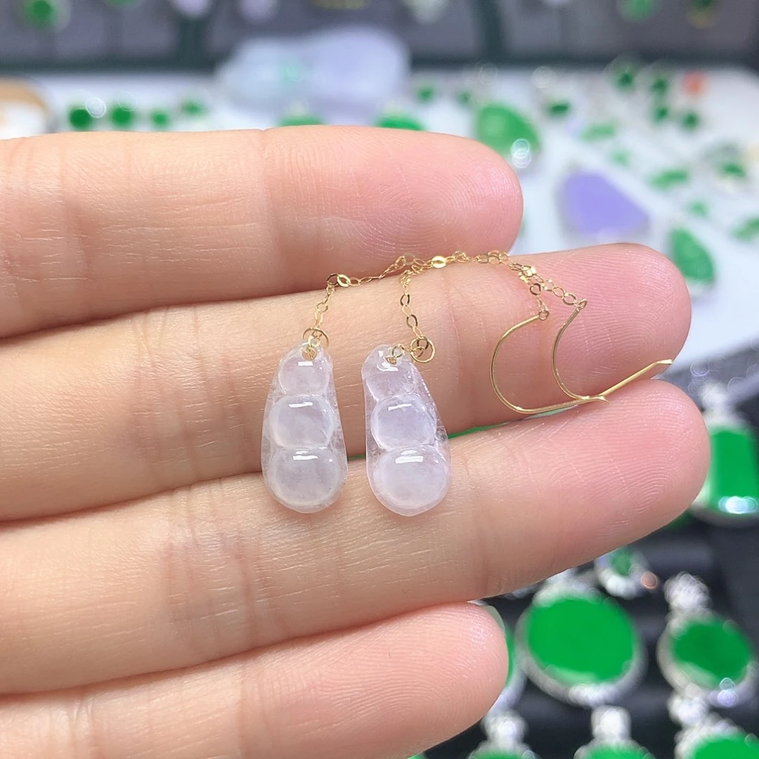 18K金镶嵌翡翠耳饰耳饰