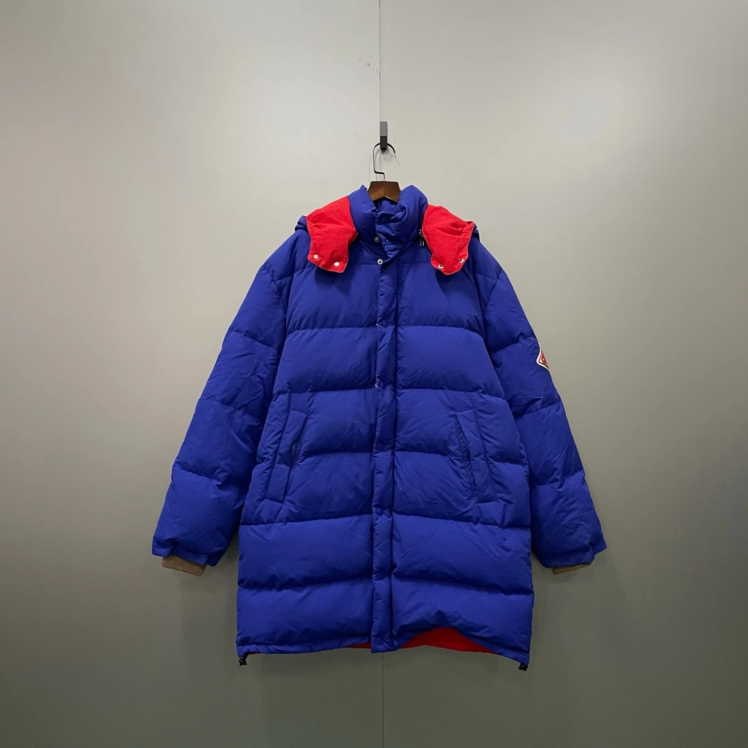95新 GUCCI/古驰 y22 蓝色连帽羽绒服 50码/002353