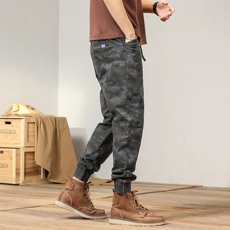 2025新款跨境亚马逊春夏宽松耐磨潮流百搭户外运动迷彩长裤工装裤