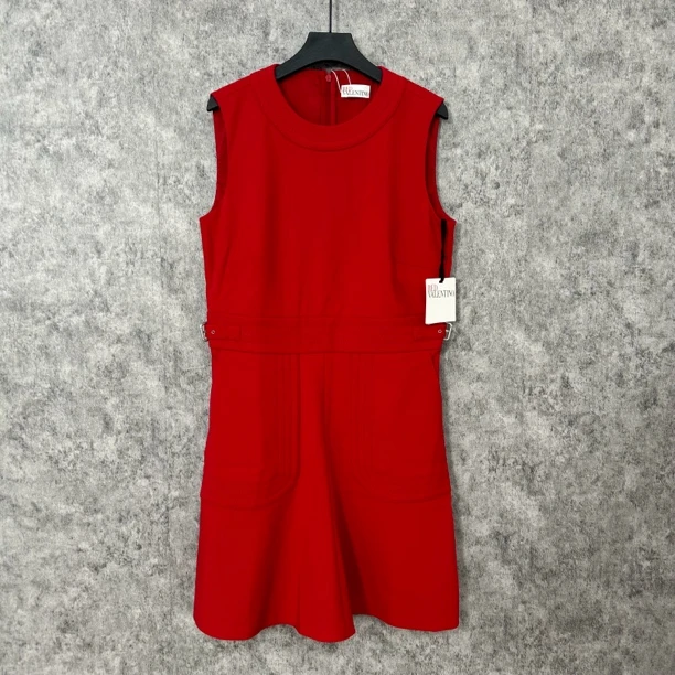 未使用 Valentino/华伦天奴 华伦天奴红色无袖连衣裙