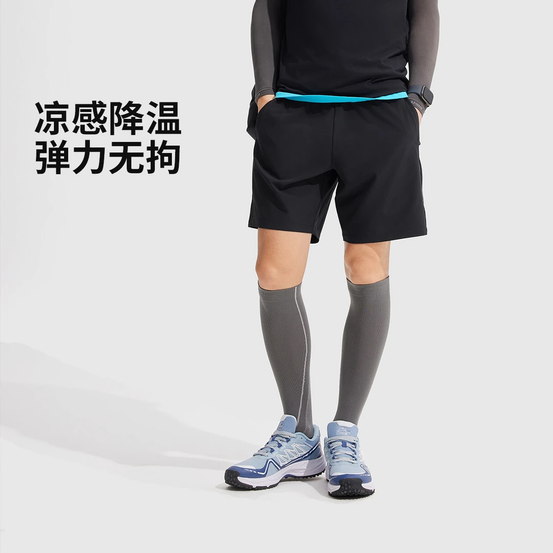 李宁新品速干短裤男款夏季凉爽裤子健身宽松户外运动短裤AKSV525
