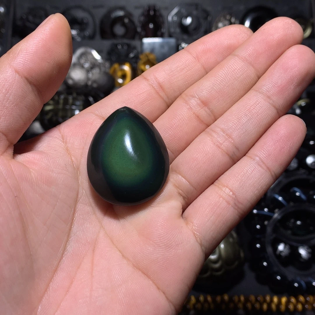 我***鲤黑曜岩未镶嵌珠宝奇石