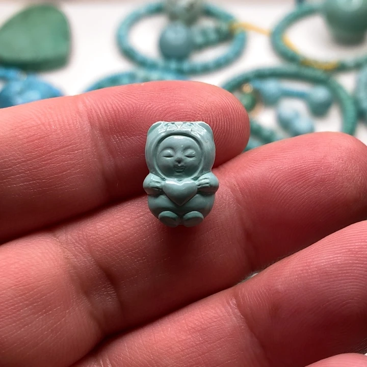 绿松石未镶嵌宝宝吊坠