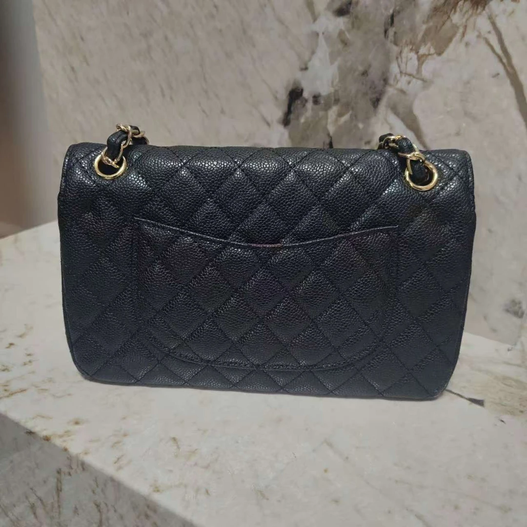 YNPO24年秋冬新款时尚a真皮女包黑色