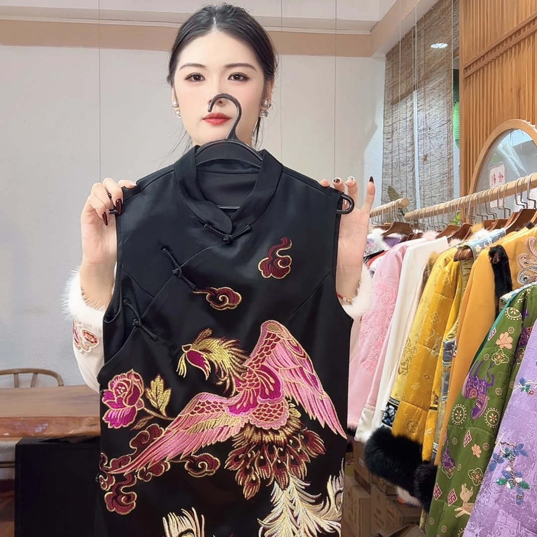 新中式女装醋酸马甲裙559