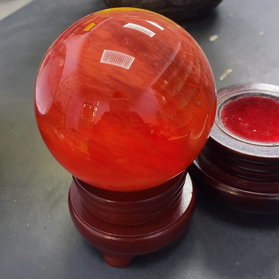 ****满石材9.1厘米红水摆件