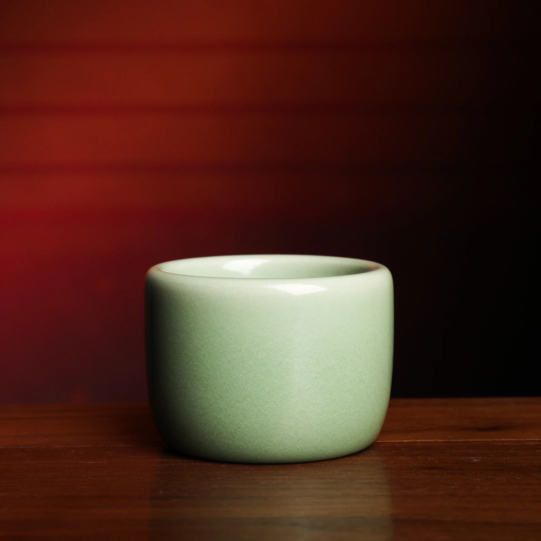 赵裕军纯手工茶杯 龙泉青瓷茶具中式功夫茶复古茶器扳指杯