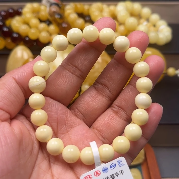 琥珀未镶嵌珠宝奇石M69号9+浓白妖花
