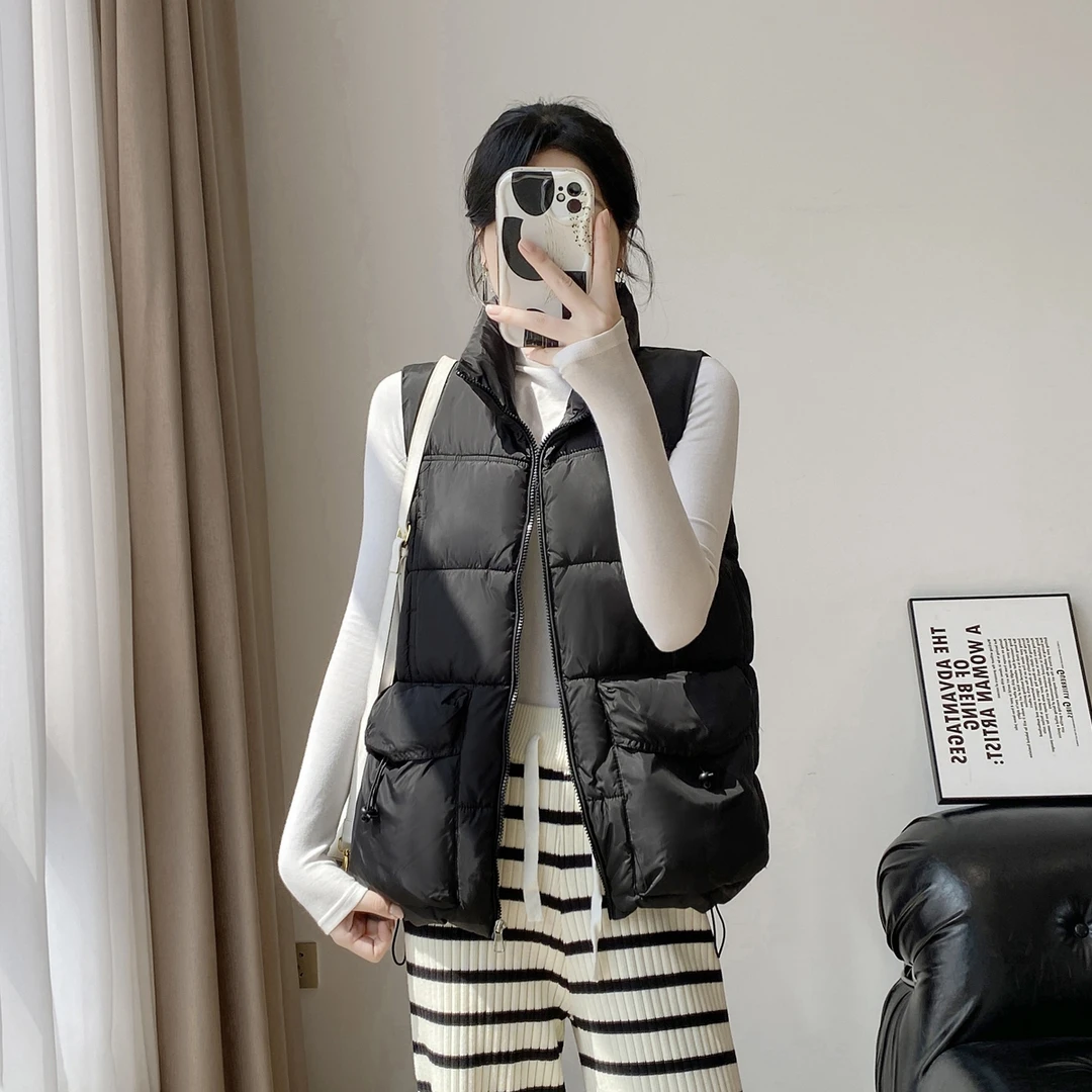 胖mm大码棉服马甲女秋冬新款韩版宽松休闲时尚背心坎肩马夹潮8812