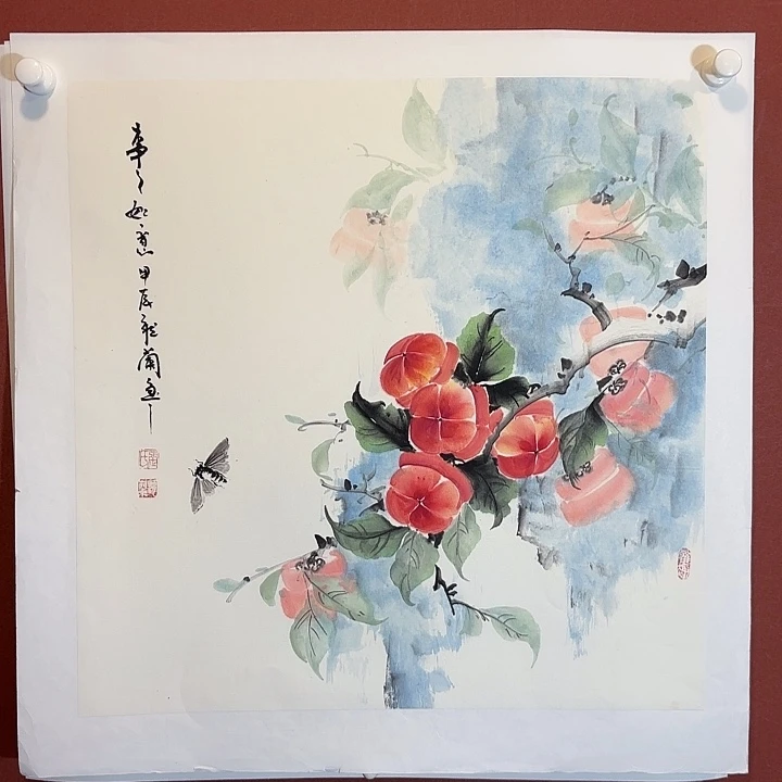 国画听兰老师花鸟