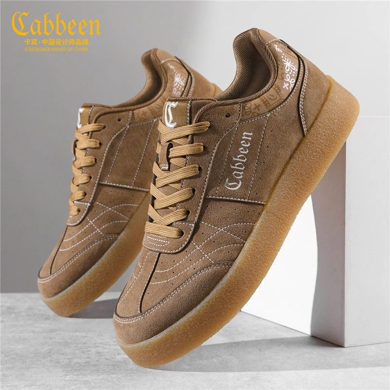 卡宾男鞋2025新款秋季阿甘鞋男士白色百搭软底潮流复古休闲板鞋