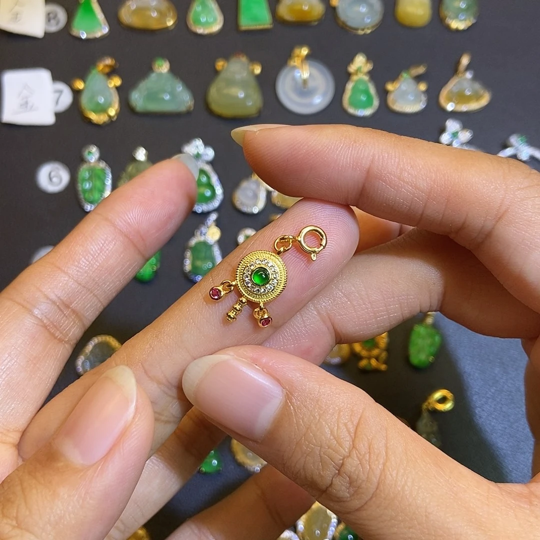 翡翠银S925镶嵌吊坠(不含链)