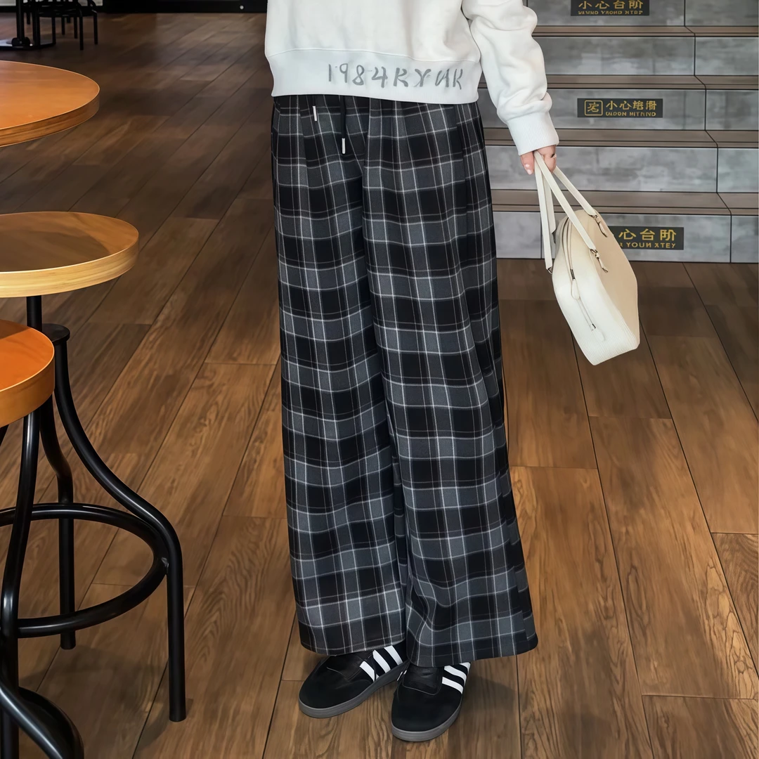 【小彩格】Mayya Plus麦芽定制流光风格子休闲百搭阔腿裤子32546298
