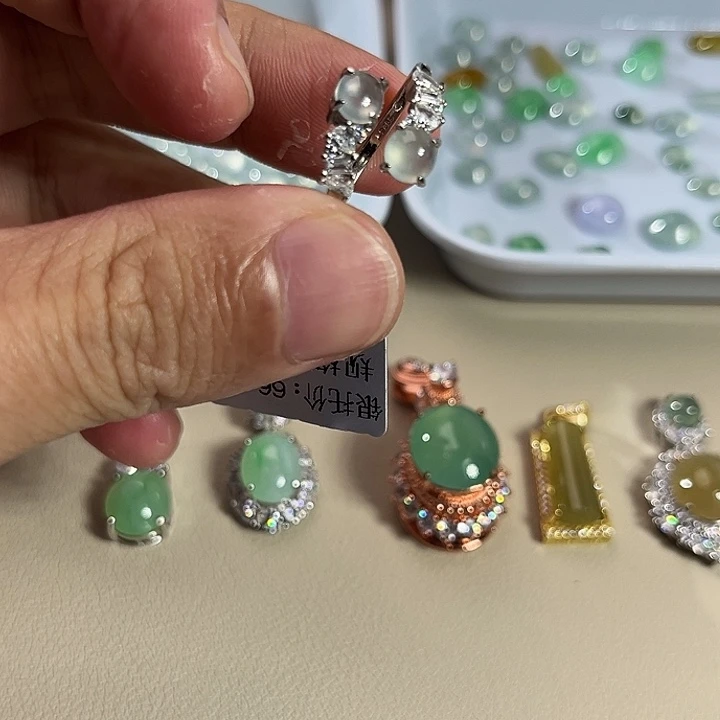 翡翠银S925镶嵌戒指