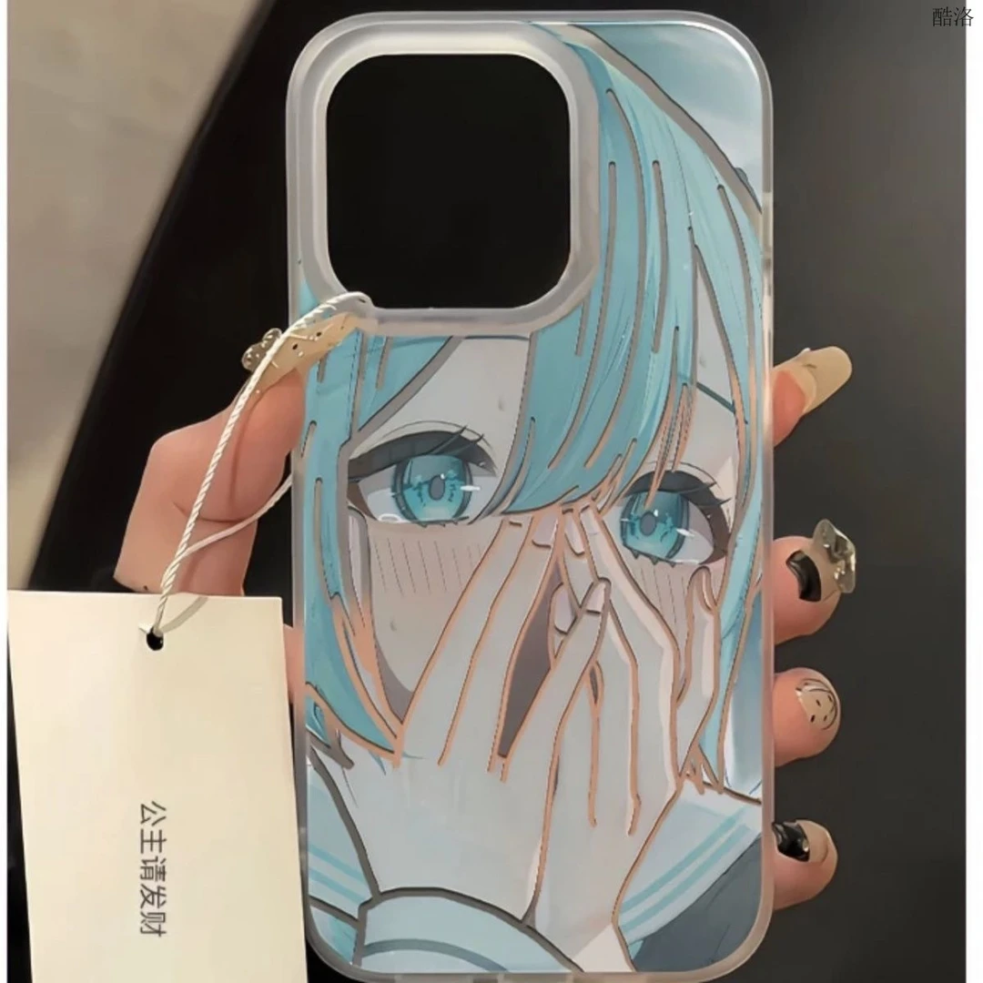 蓝眼睛初音未来适用苹果15手机壳iPhone14promax动漫13男女12防摔