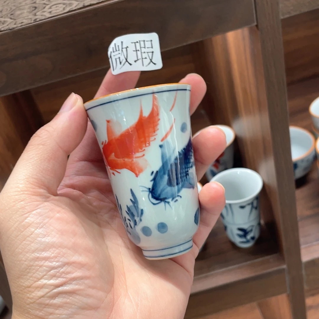 釉下手绘茶具微瑕