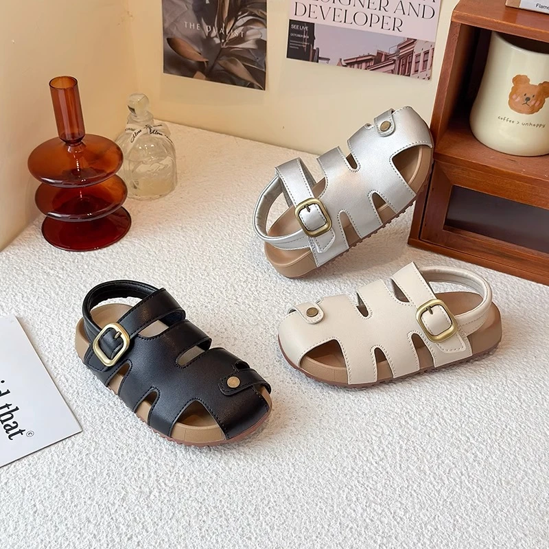 ABC儿童包头凉鞋2025镂空女童勃肯凉鞋男童软底沙滩鞋宝宝鞋