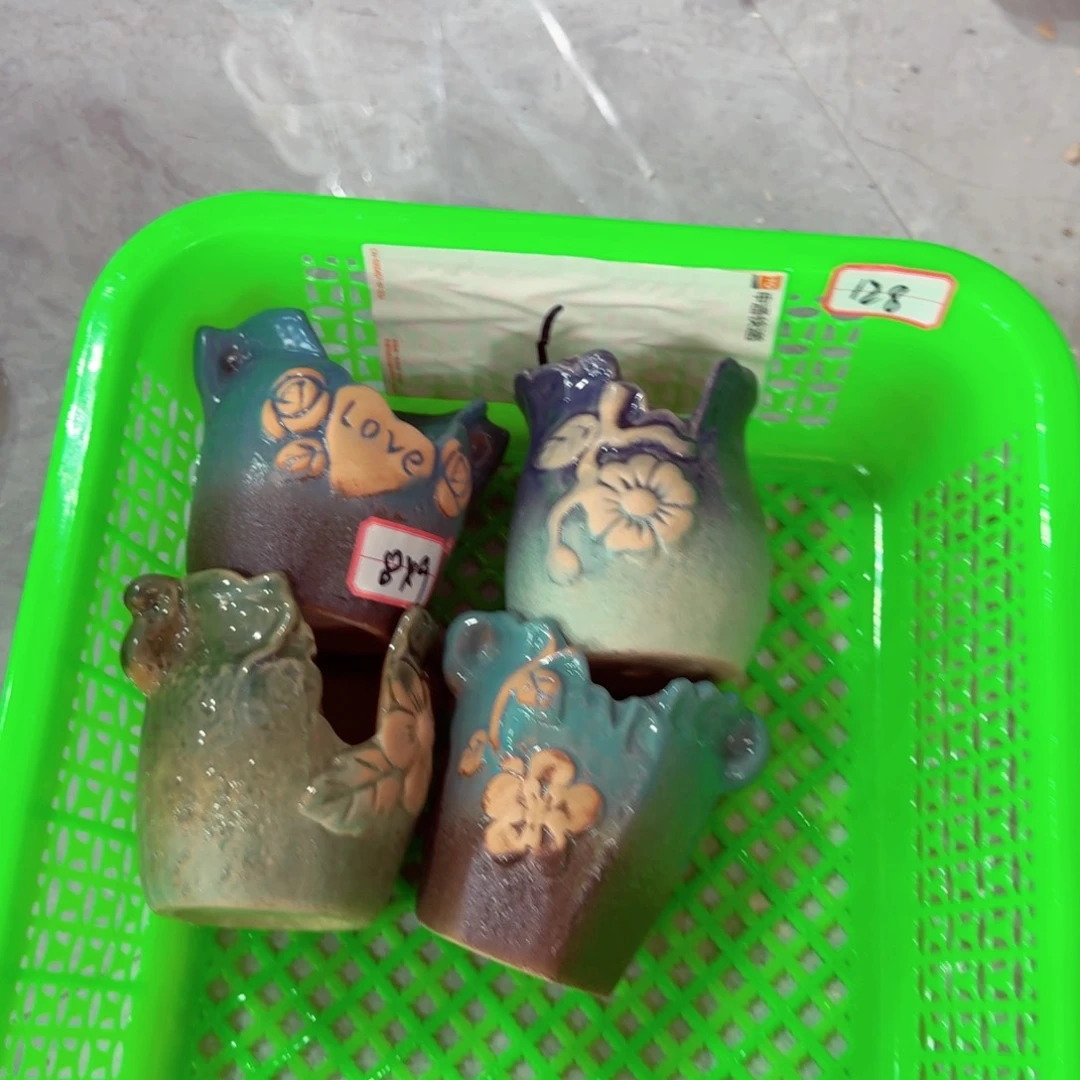 紫砂花盆粗陶绿醋