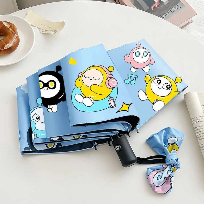 【30天热销2850件】蛋仔派对全自动雨伞女学生晴雨两用折叠遮阳伞防