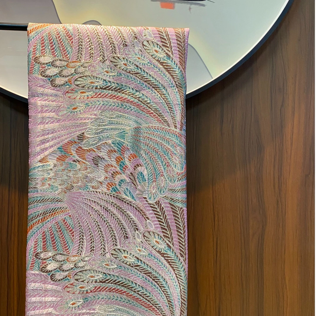 【H60凤尾花】亮丝提花国风花面料旗袍汉服连衣裙外套风衣时装布料