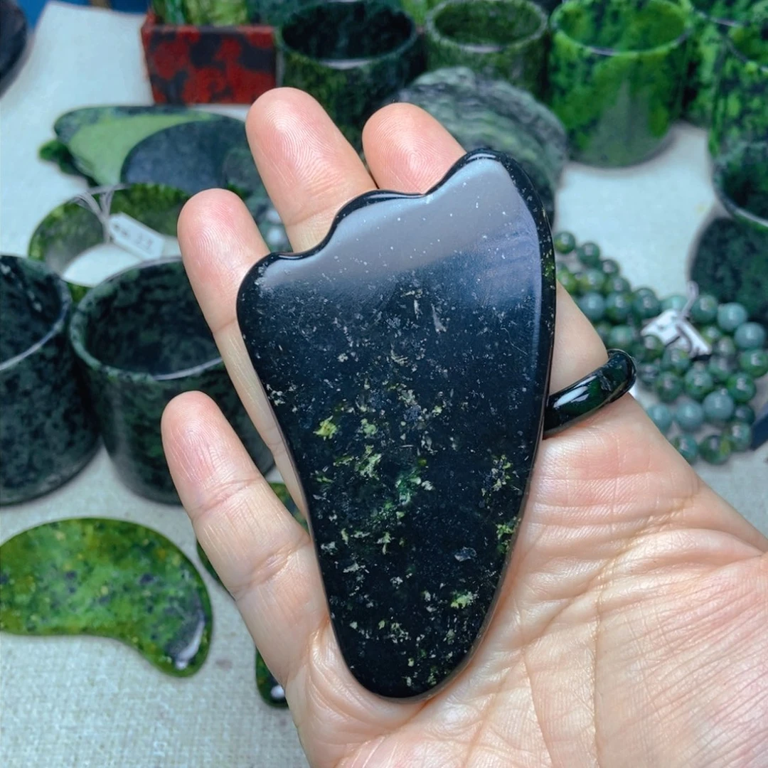 蛇纹石玉刮痧板未镶嵌用****8