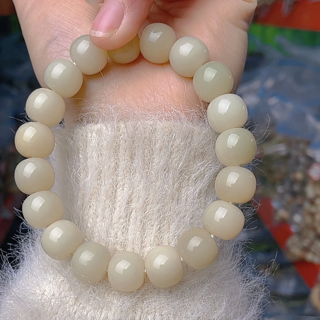 【F16】荔枝冻飘绿桶珠单圈手串天然菩提根手串