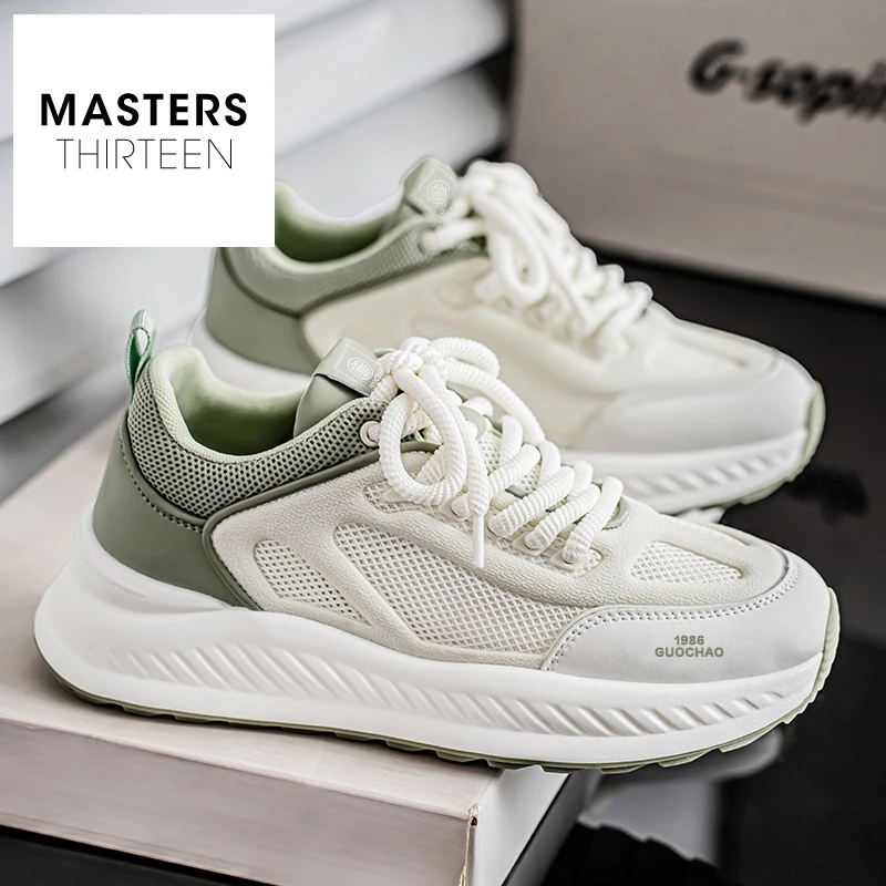 男鞋透气网面运动鞋潮流百搭小白鞋男士耐磨防滑跑步老爹鞋-RZ188